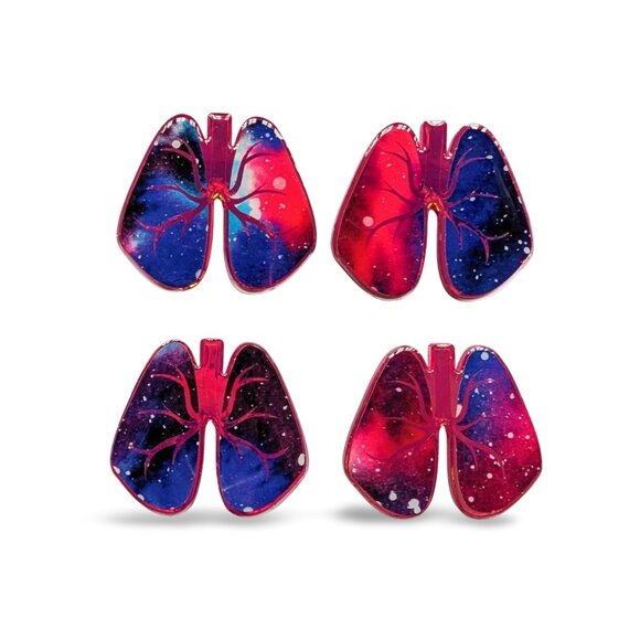 Lung Badge Reel | Handmade ID Holder Nurse Teacher Student Therapist Gift NWT - Picture 3 of 4